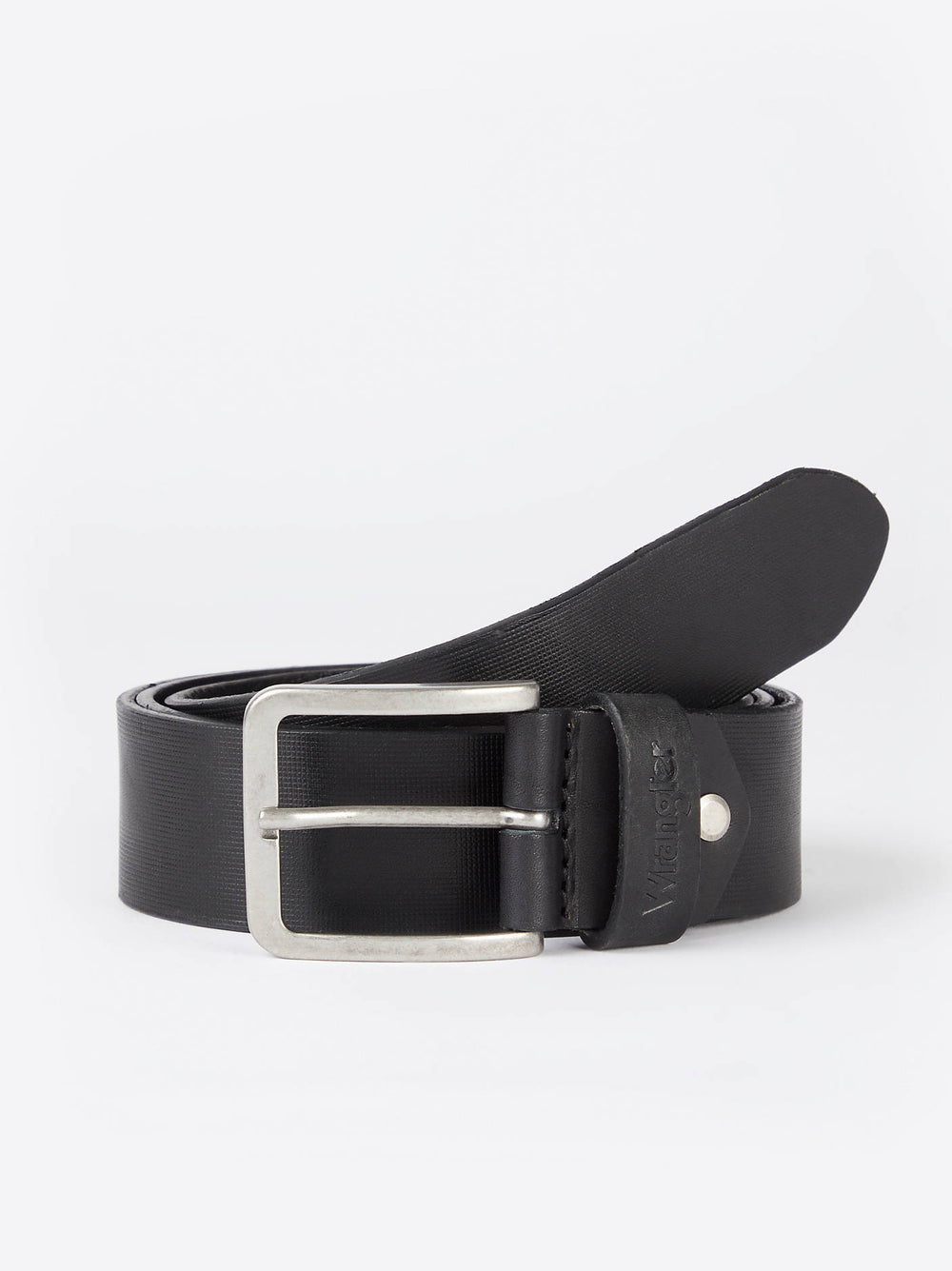 Wrangler Structured Leather Belt Black