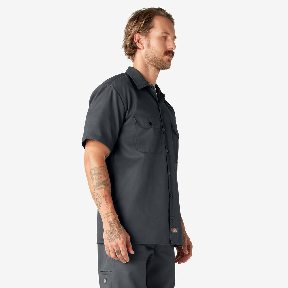 Dickies Men's 1574 Short Sleeve Work Shirt Charcoal Gray