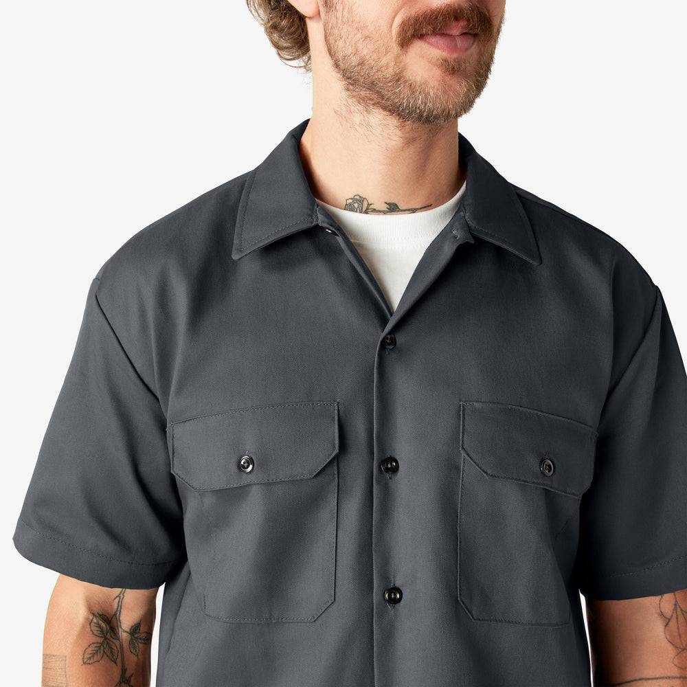 Dickies Men's 1574 Short Sleeve Work Shirt Charcoal Gray