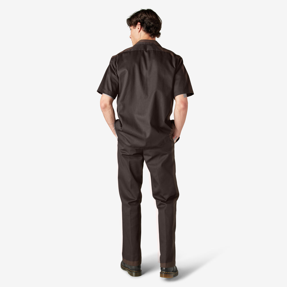 Dickies Men's 1574 Short Sleeve Work Shirt Dark Brown
