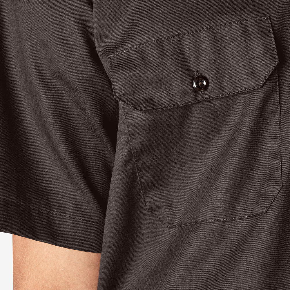 Dickies Men's 1574 Short Sleeve Work Shirt Dark Brown
