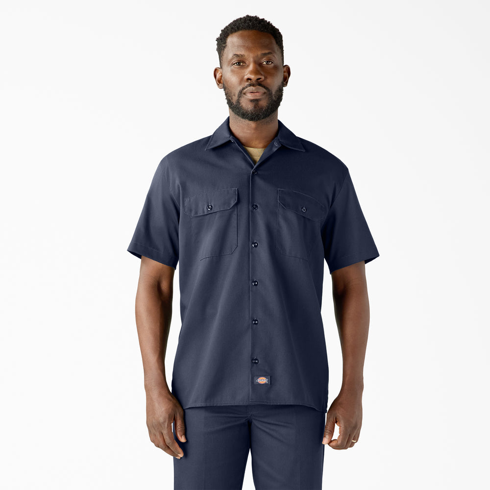 Dickies Men's 1574 Short Sleeve Work Shirt Navy Blue