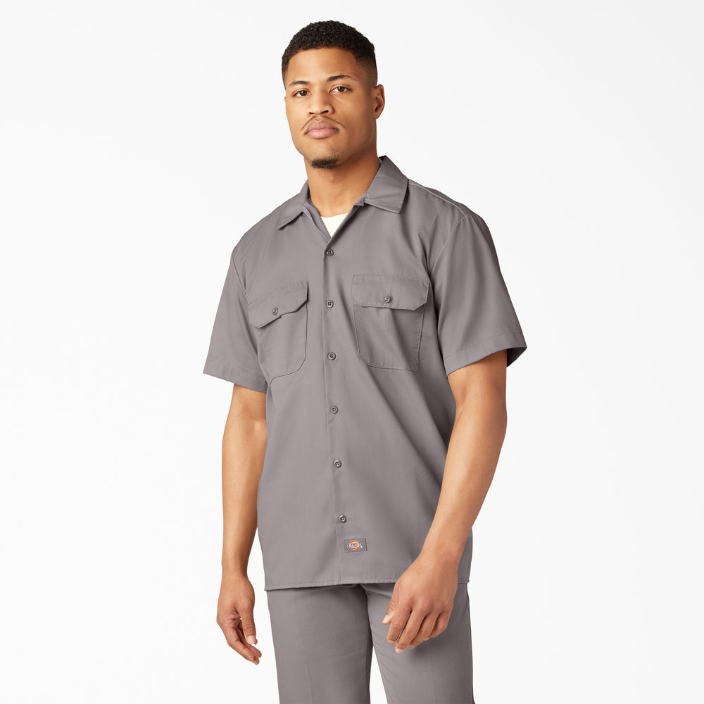 Dickies Men's 1574 Short Sleeve Work Shirt Silver