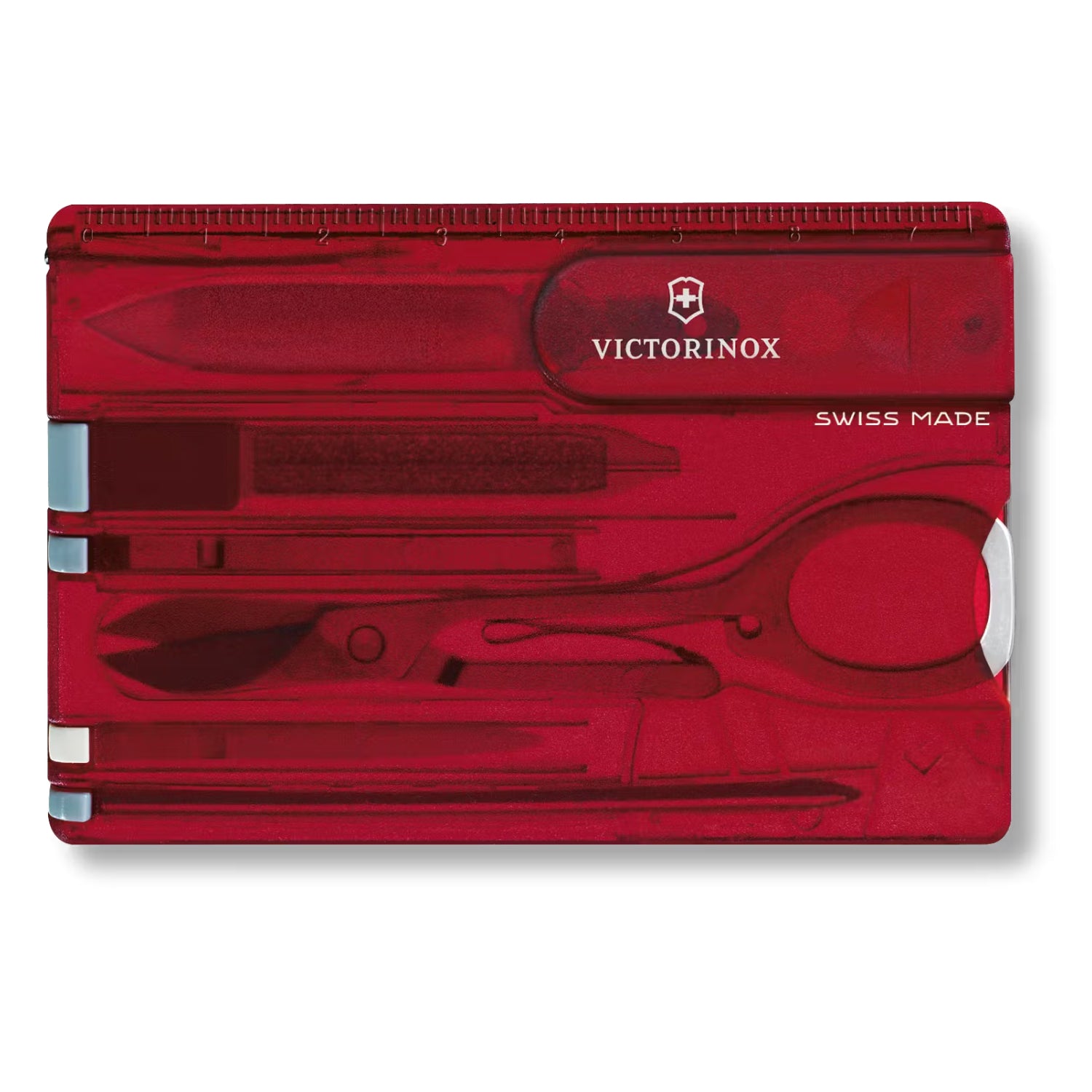 Victorinox Swiss Card Classic in red transparent