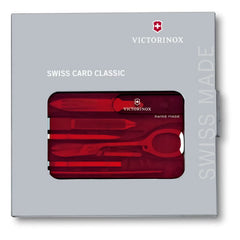 Victorinox Swiss Card Classic in red transparent