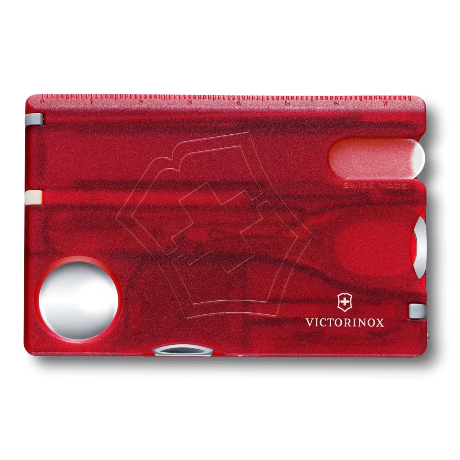 Victorinox Swiss Card Nailcare in red transparent