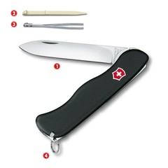 Victorinox Sentinel Black 0.8413.3 | Lightweight Swiss Army Knife with Lock Blade with 04 Functions