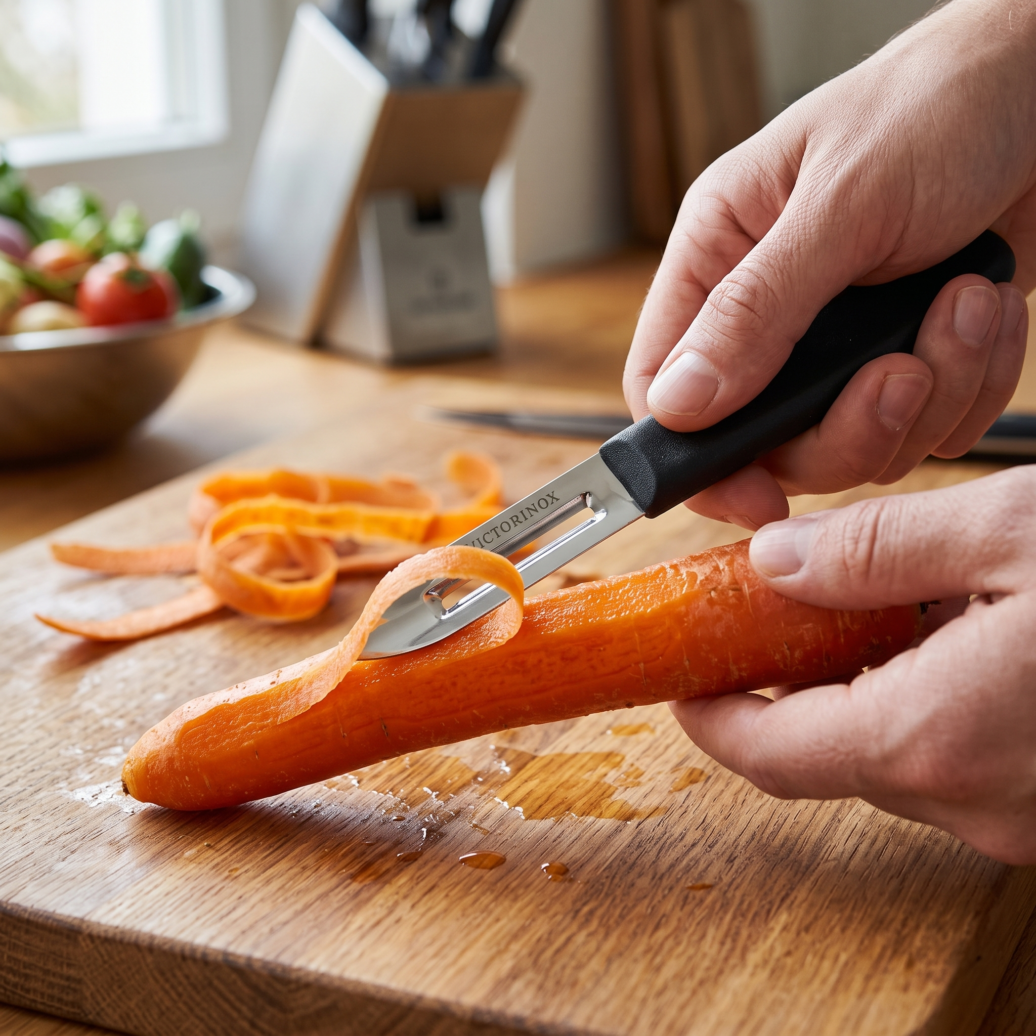 Victorinox Potato Peeler in Red & Black | Double Edge Vegetable Peeler