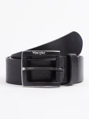 Wrangler Kabel Buckle Leather Belt Black