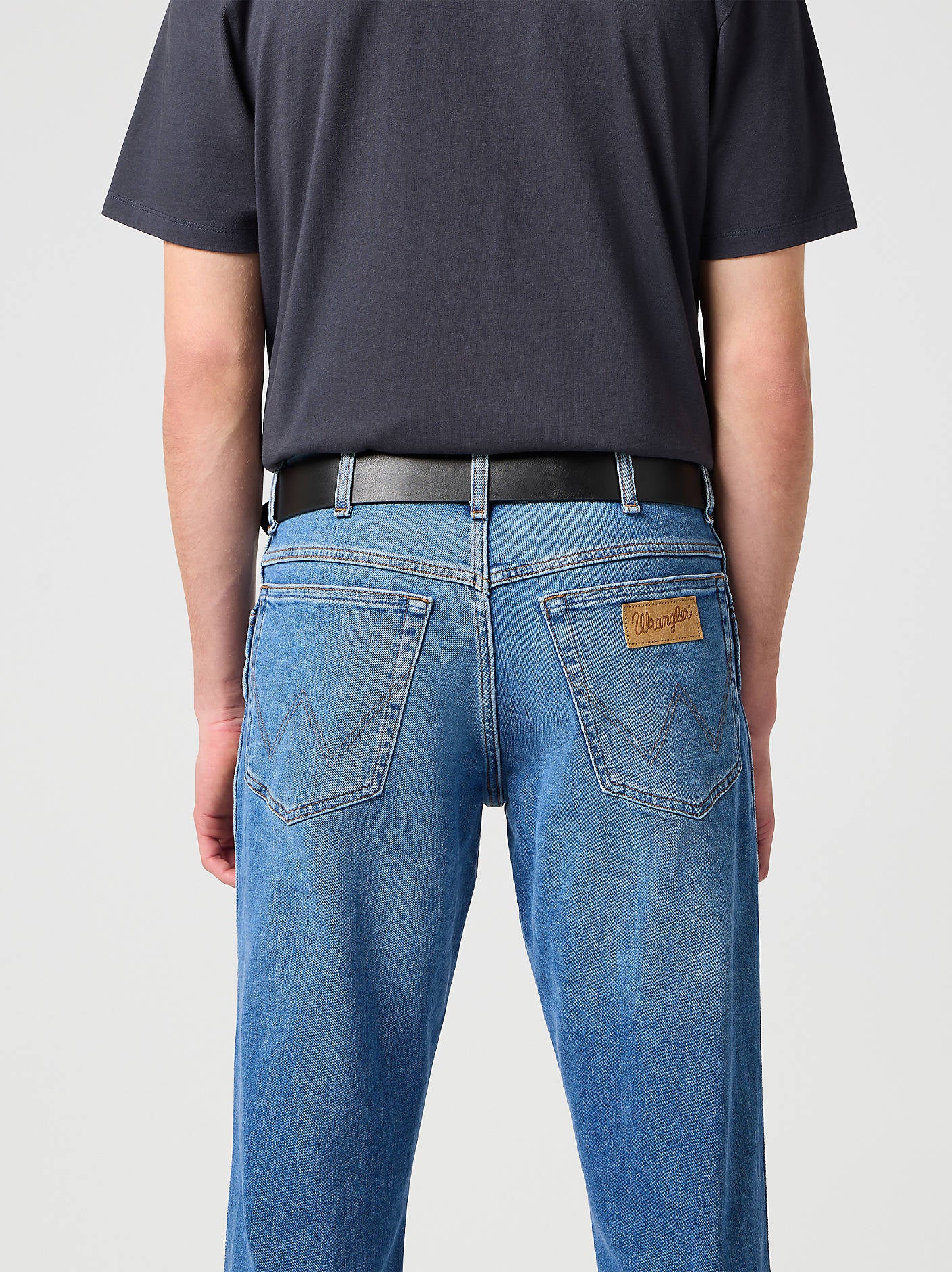 Wrangler Kabel Buckle Leather Belt Black