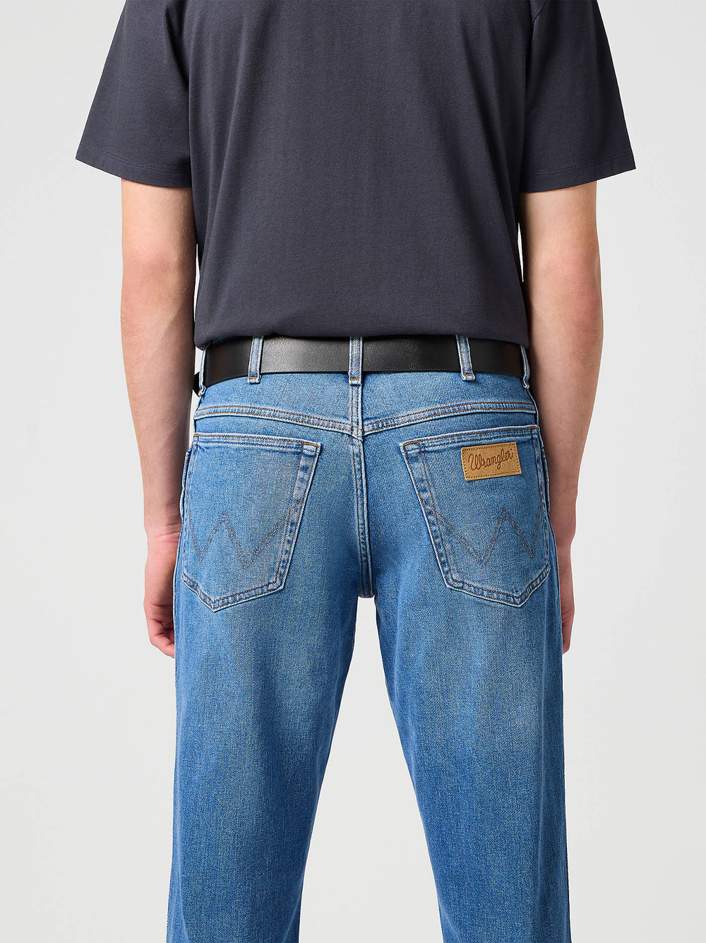 Wrangler Kabel Buckle Leather Belt Black