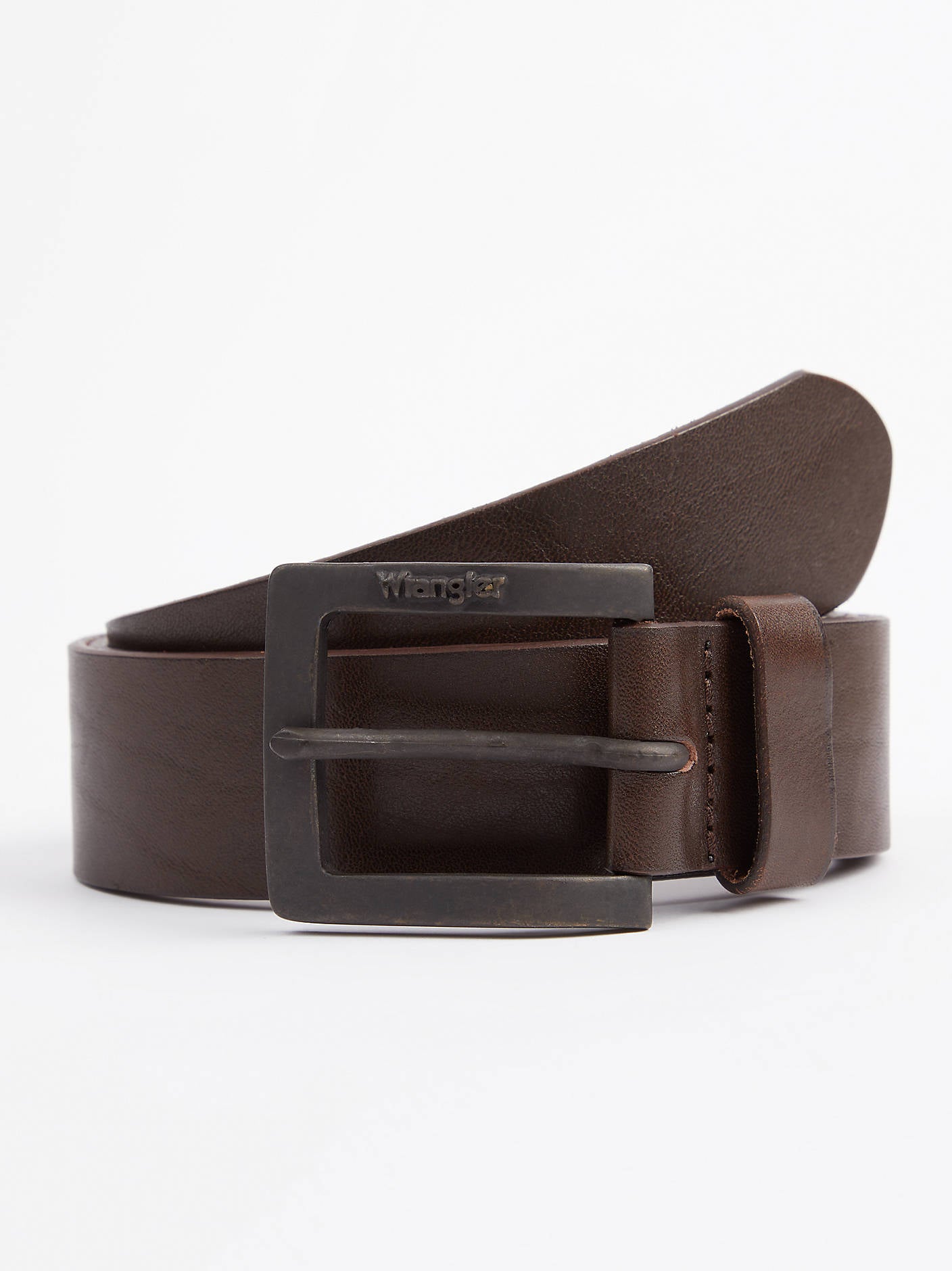 Wrangler Kabel Buckle Leather Belt Brown