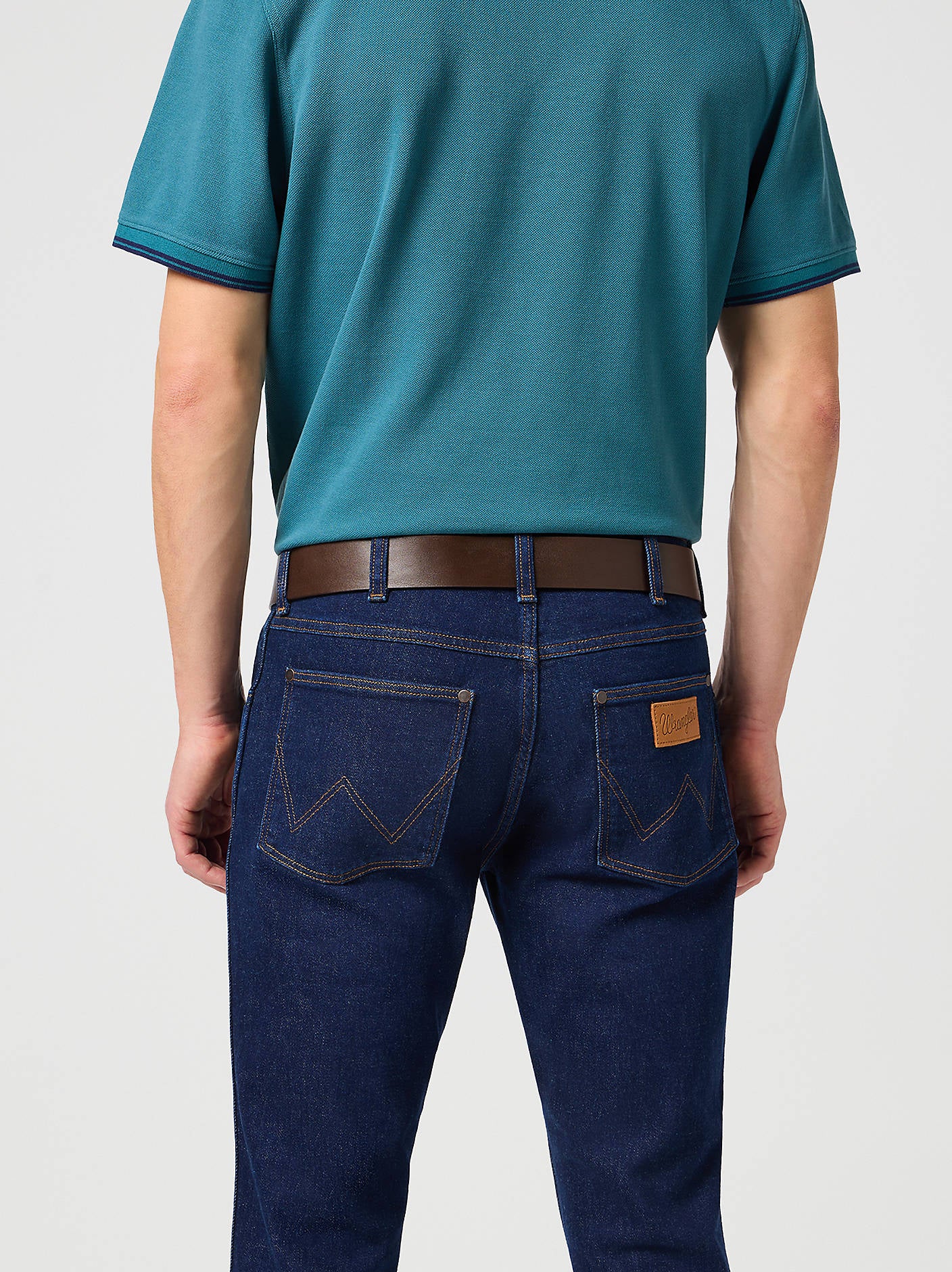 Wrangler Kabel Buckle Leather Belt Brown