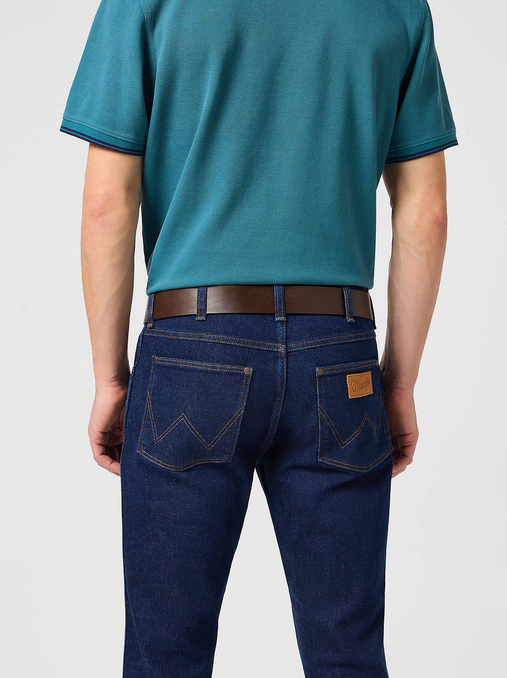 Wrangler Kabel Buckle Leather Belt Brown