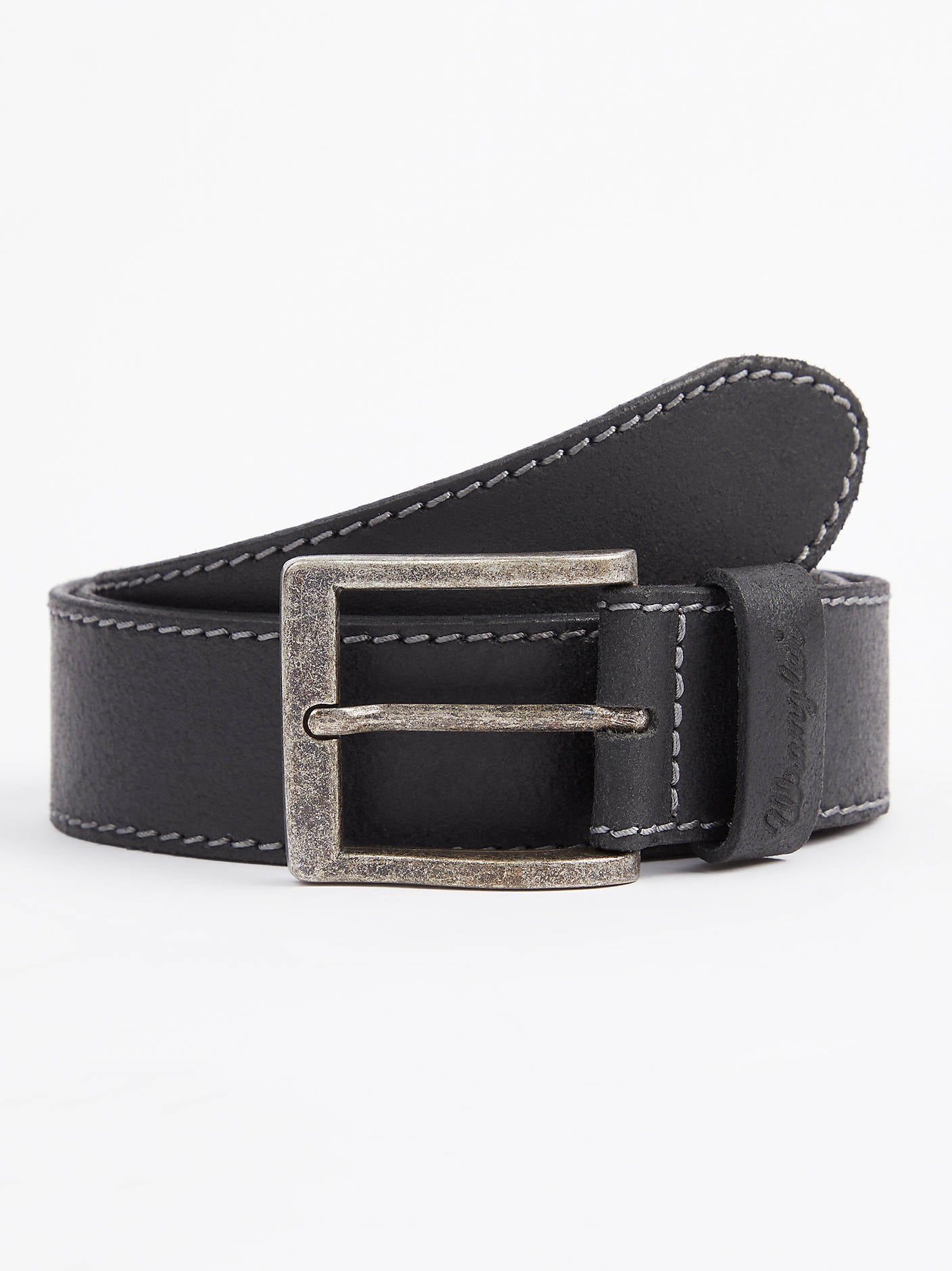 Wrangler Stitched Leather Belt for men Black