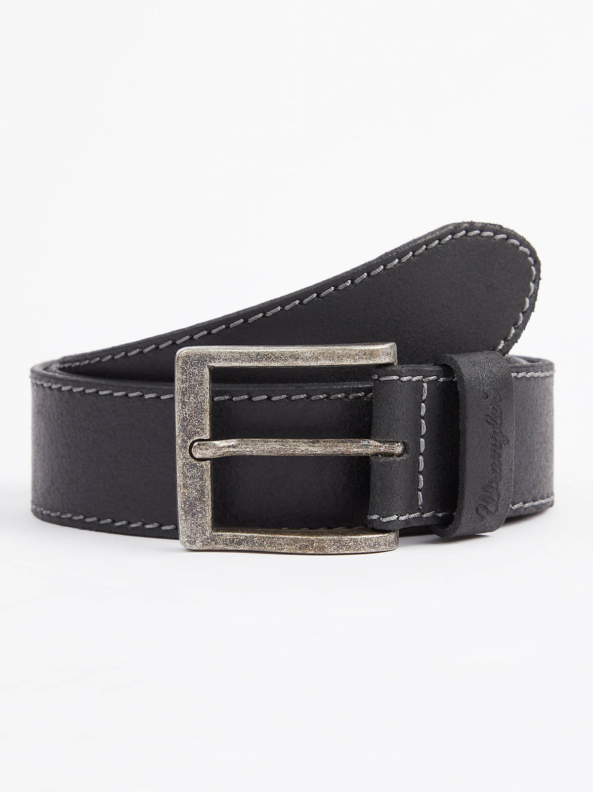Wrangler Stitched Leather Belt for men Black