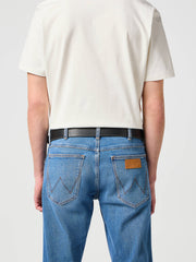 Wrangler Stitched Leather Belt for men Black