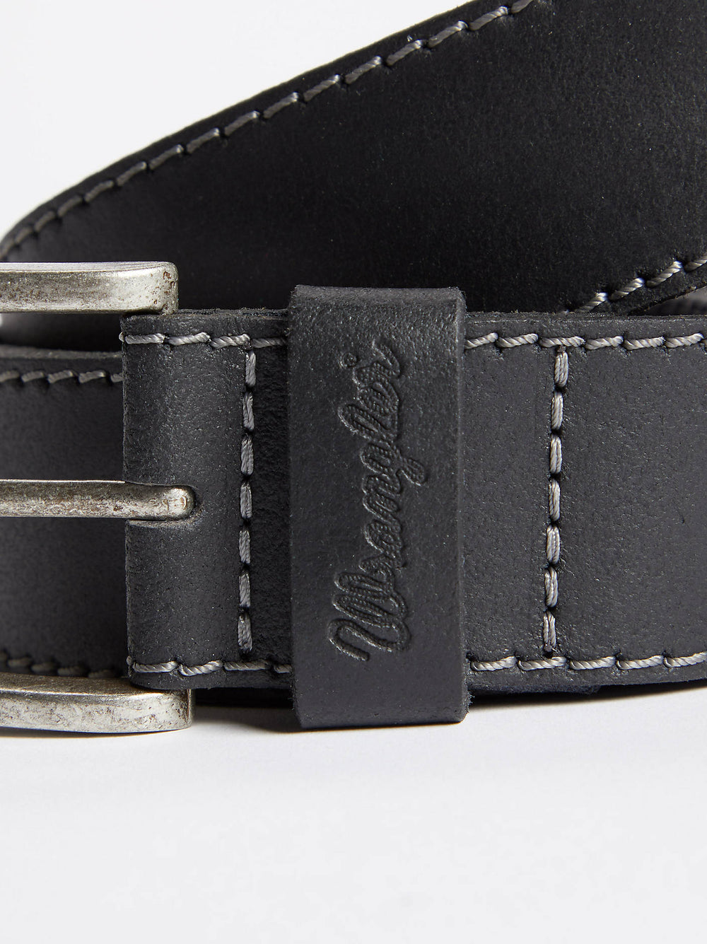 Wrangler Stitched Leather Belt for men Black