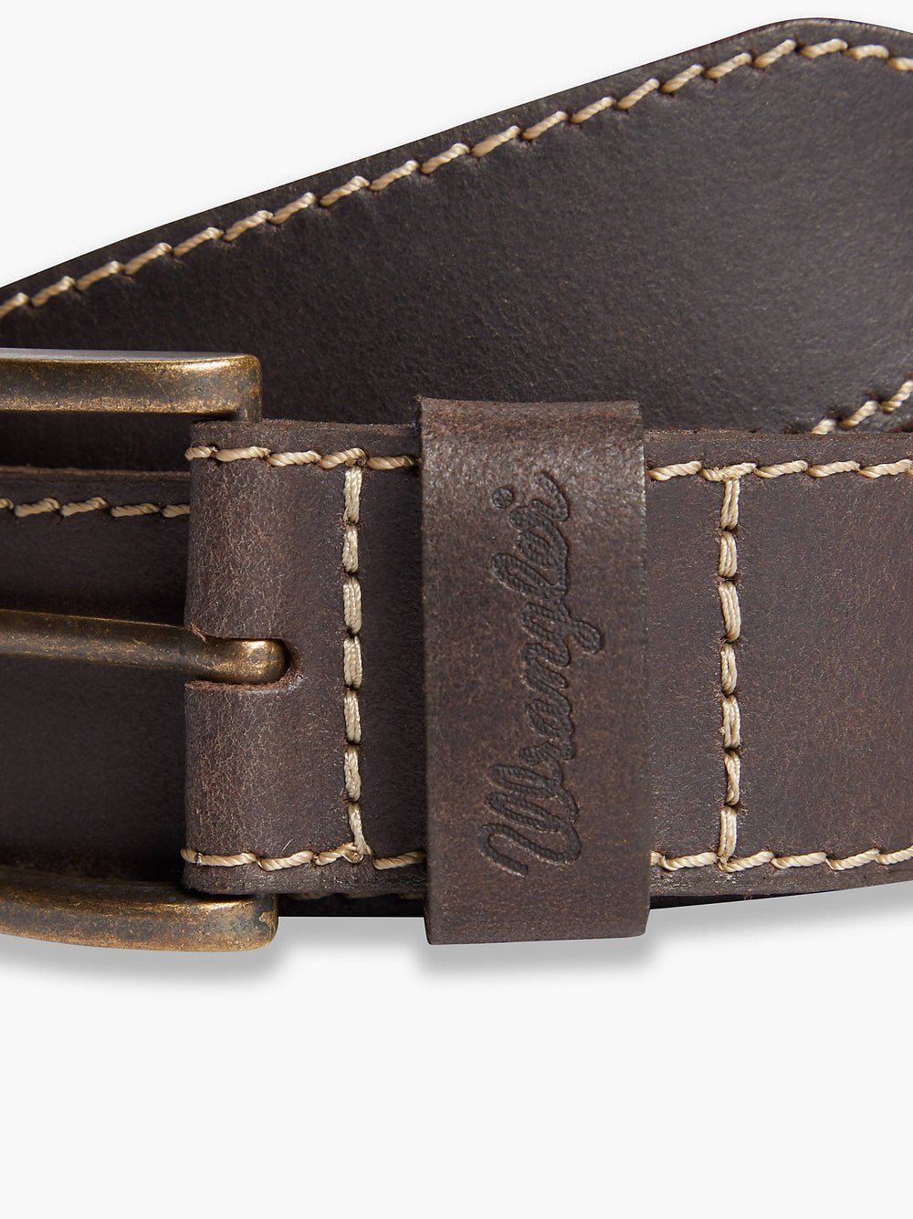 Wrangler Stitched Leather Belt for men Brown