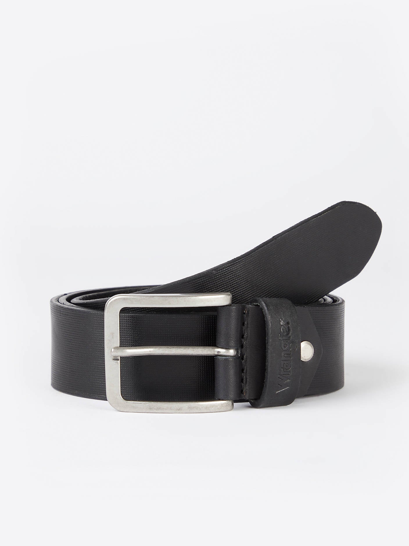Wrangler Structured Leather Belt Black