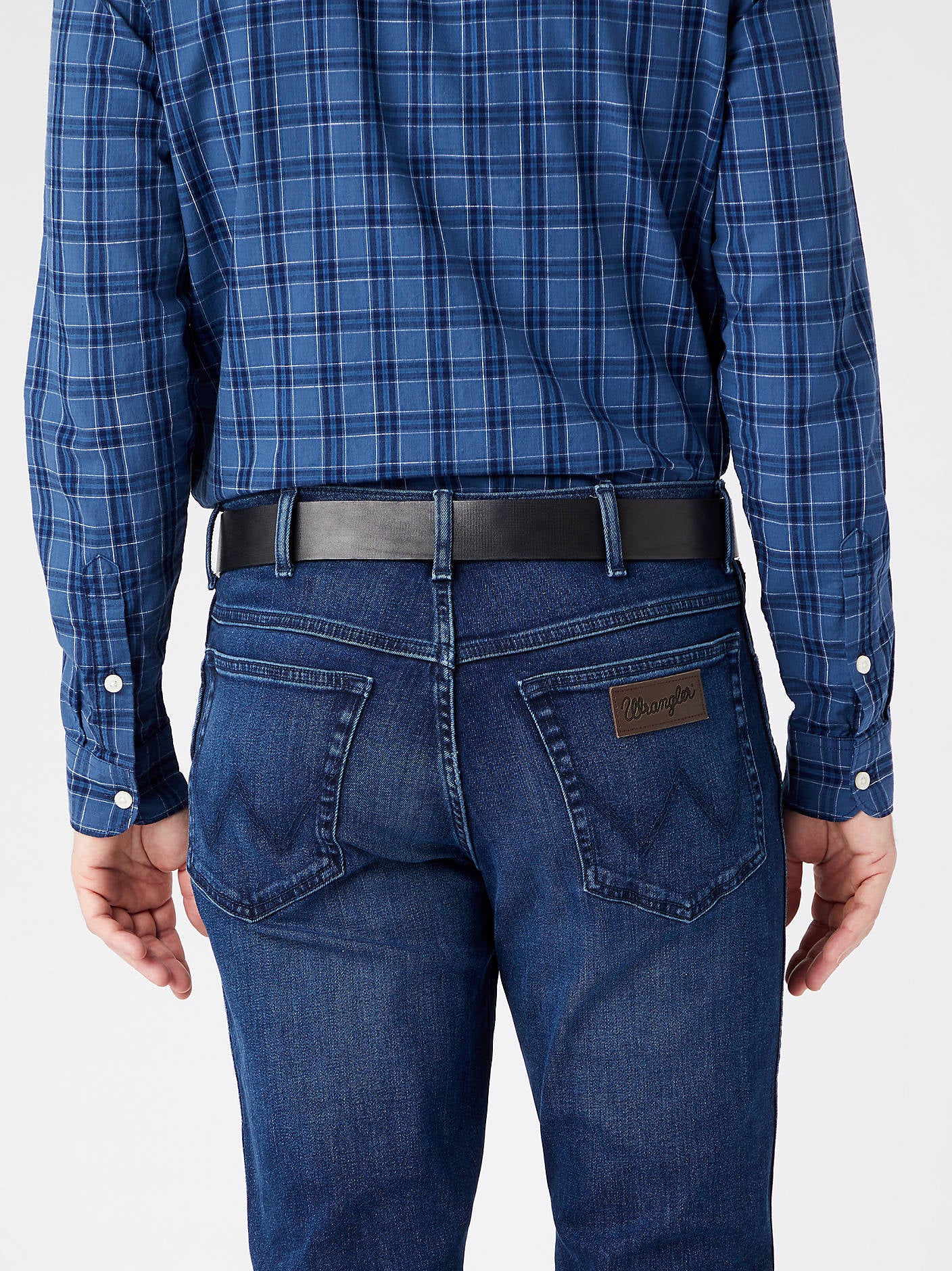 Wrangler Structured Leather Belt Black