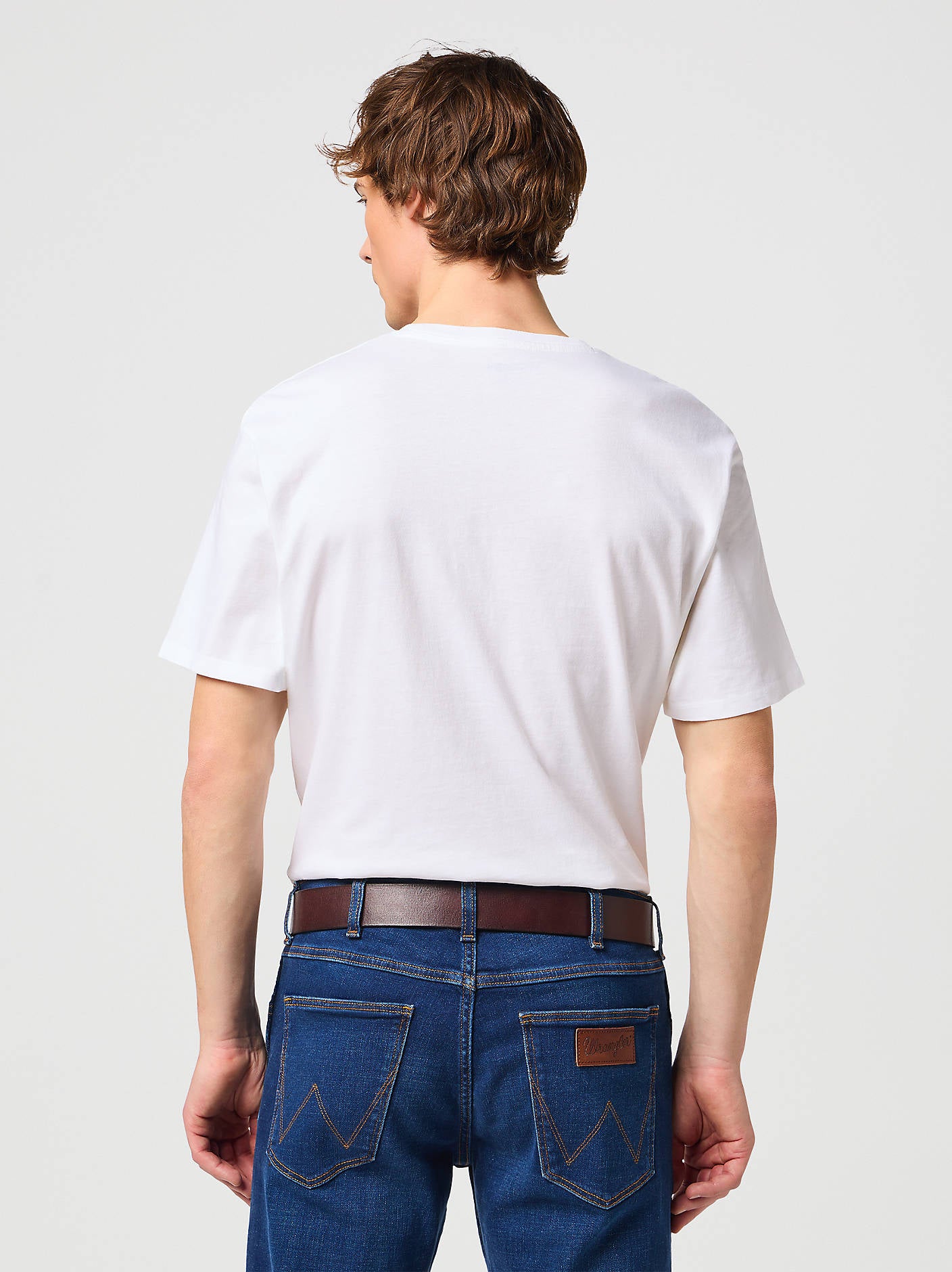 Wrangler Structured Leather Belt Brown