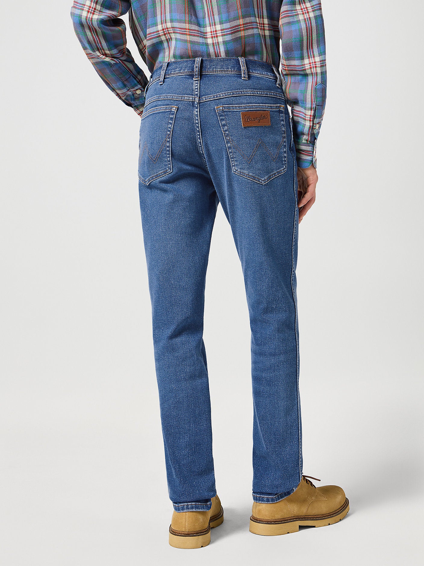 Wrangler Texas Slim Medium Stretch Straight Leg Jean for Men Ridge Wash