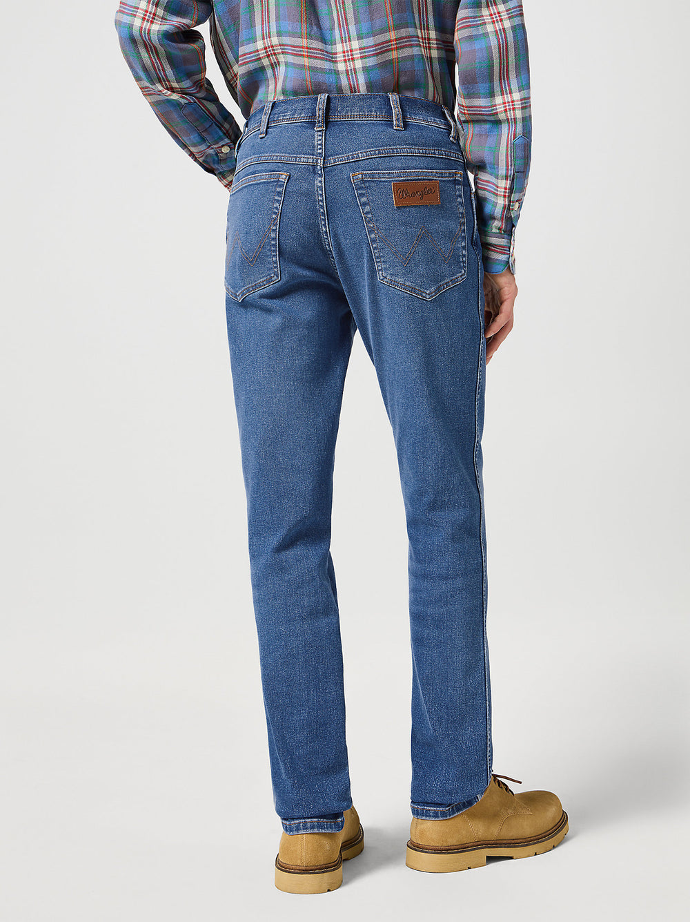 Wrangler Texas Slim Medium Stretch Straight Leg Jean for Men Ridge Wash